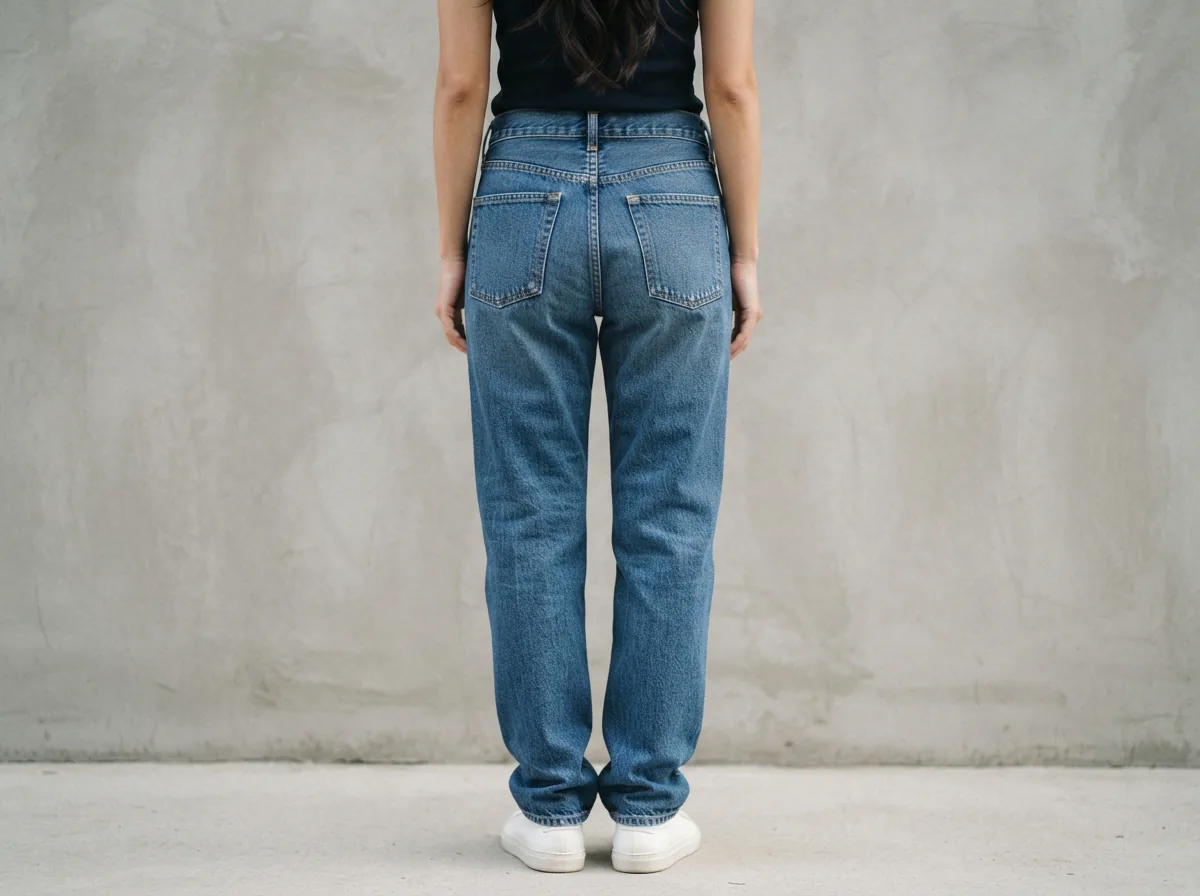 The Dereon Jeans shown from the back, highlighting the relaxed hip fit and classic 32-inch waist design.